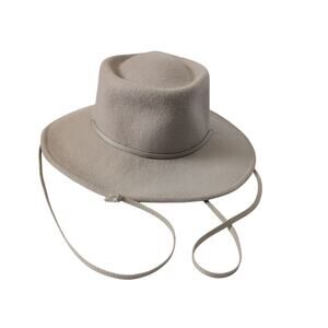 NWT Clyde Wool Felted Telescope Hat‎ OS Made in NY Alabaster Grey Rancher $348
